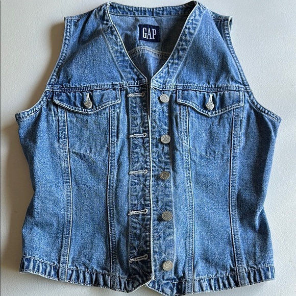 GAP Blue Denim Vest vintage - Picture 1 of 4